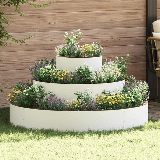 Tuin Bloempot Wit 120 x 120 x 20 cm Koudgewalst staal is nu te koop bij PeponiXL, paradijselijk wonen!