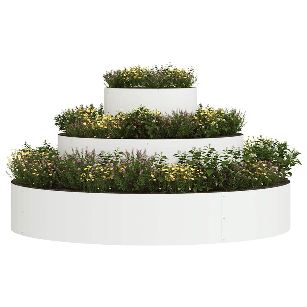 Tuin Bloempot Wit 120 x 120 x 20 cm Koudgewalst staal is nu te koop bij PeponiXL, paradijselijk wonen!