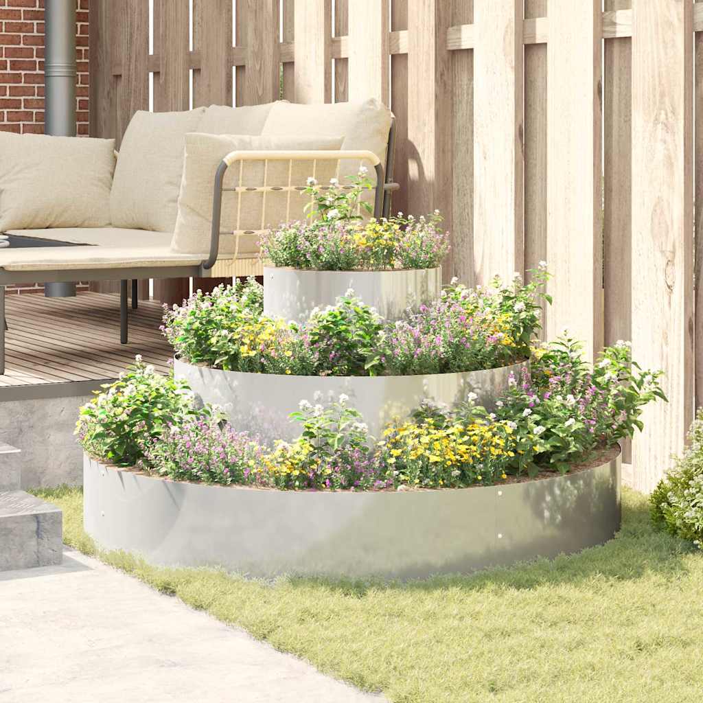 Tuin Bloempot Zilver 120 x 120 x 20 cm Gegalvaniseerd staal is nu te koop bij PeponiXL, paradijselijk wonen!