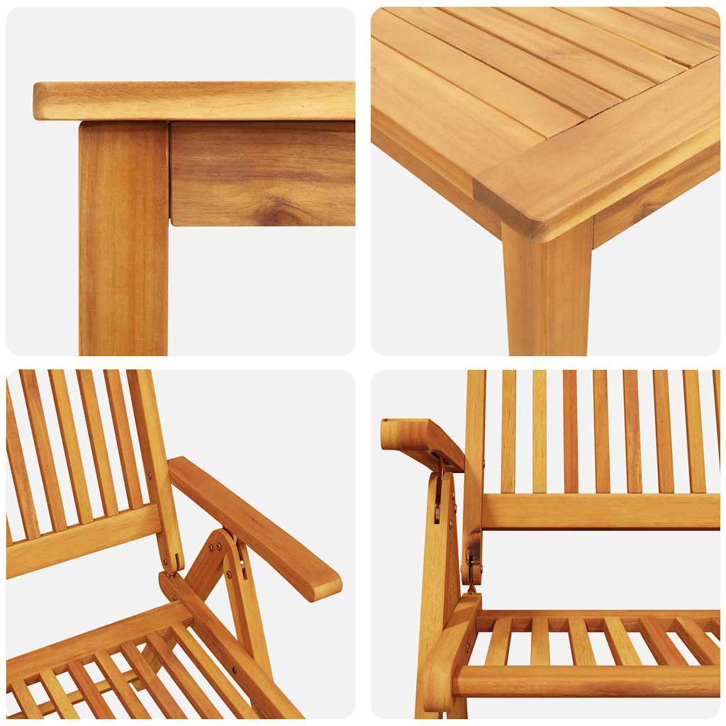 Tuin eettafelset 5 pcs Bruin Massief Acaciahout is nu te koop bij PeponiXL, paradijselijk wonen!