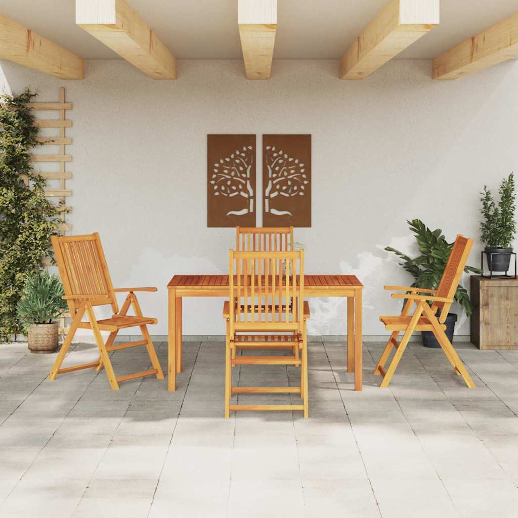 Tuin eettafelset 5 pcs Bruin Massief Acaciahout is nu te koop bij PeponiXL, paradijselijk wonen!