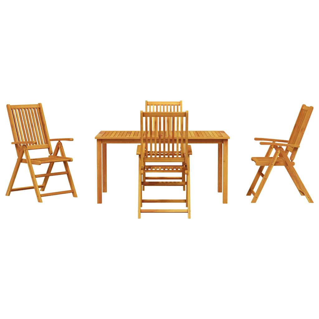 Tuin eettafelset 5 pcs Bruin Massief Acaciahout is nu te koop bij PeponiXL, paradijselijk wonen!
