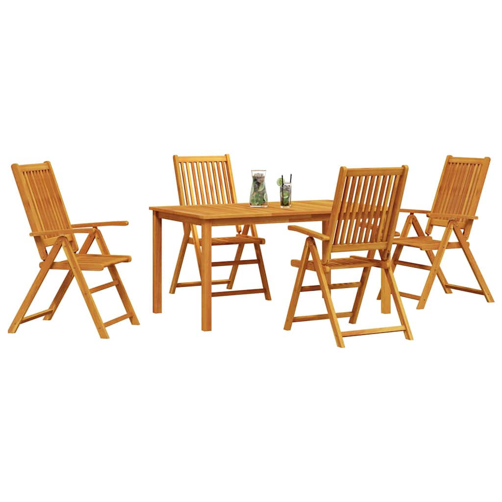 Tuin eettafelset 5 pcs Bruin Massief Acaciahout is nu te koop bij PeponiXL, paradijselijk wonen!