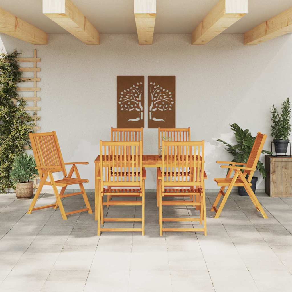 Tuin eettafelset 7 pcs Bruin Massief Acaciahout is nu te koop bij PeponiXL, paradijselijk wonen!