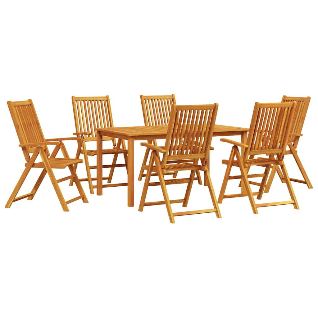 Tuin eettafelset 7 pcs Bruin Massief Acaciahout is nu te koop bij PeponiXL, paradijselijk wonen!