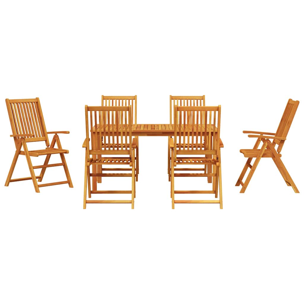 Tuin eettafelset 7 pcs Bruin Massief Acaciahout is nu te koop bij PeponiXL, paradijselijk wonen!