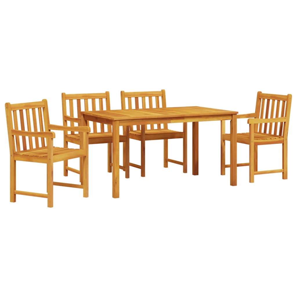 Tuin eettafelset 5 pcs Bruin Massief Acaciahout is nu te koop bij PeponiXL, paradijselijk wonen!