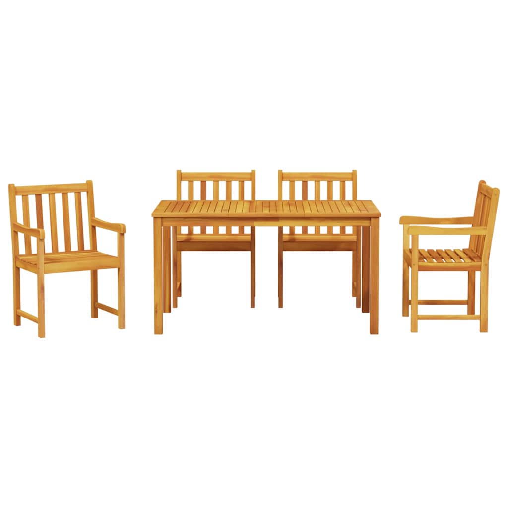 Tuin eettafelset 5 pcs Bruin Massief Acaciahout is nu te koop bij PeponiXL, paradijselijk wonen!
