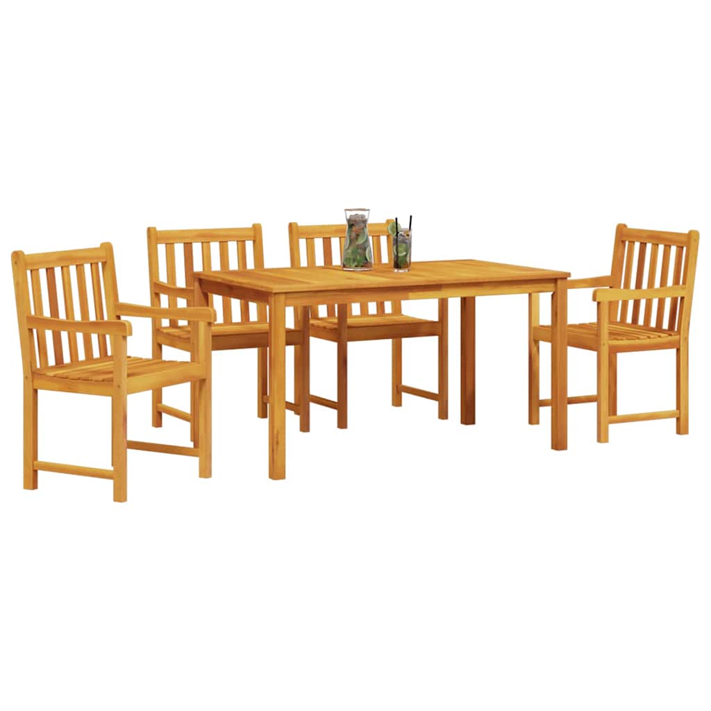 Tuin eettafelset 5 pcs Bruin Massief Acaciahout is nu te koop bij PeponiXL, paradijselijk wonen!