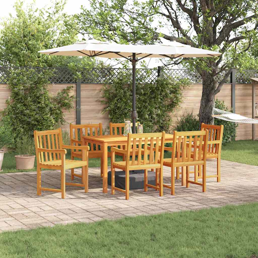 Tuin eettafelset 7 pcs Bruin Massief Acaciahout is nu te koop bij PeponiXL, paradijselijk wonen!