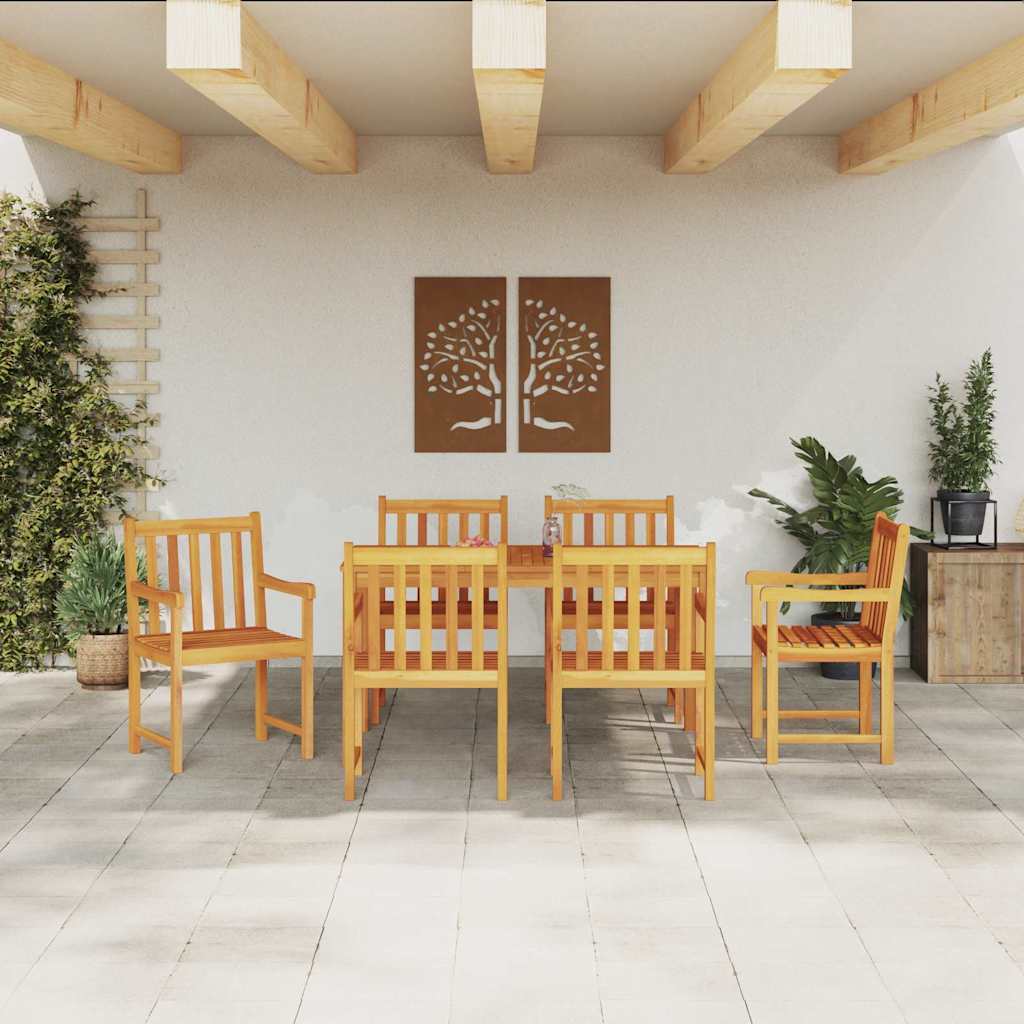 Tuin eettafelset 7 pcs Bruin Massief Acaciahout is nu te koop bij PeponiXL, paradijselijk wonen!