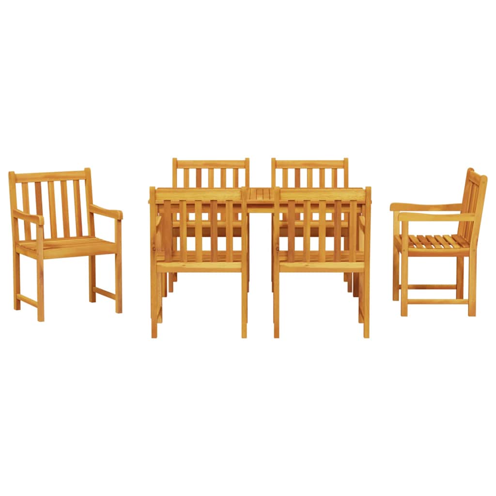 Tuin eettafelset 7 pcs Bruin Massief Acaciahout is nu te koop bij PeponiXL, paradijselijk wonen!