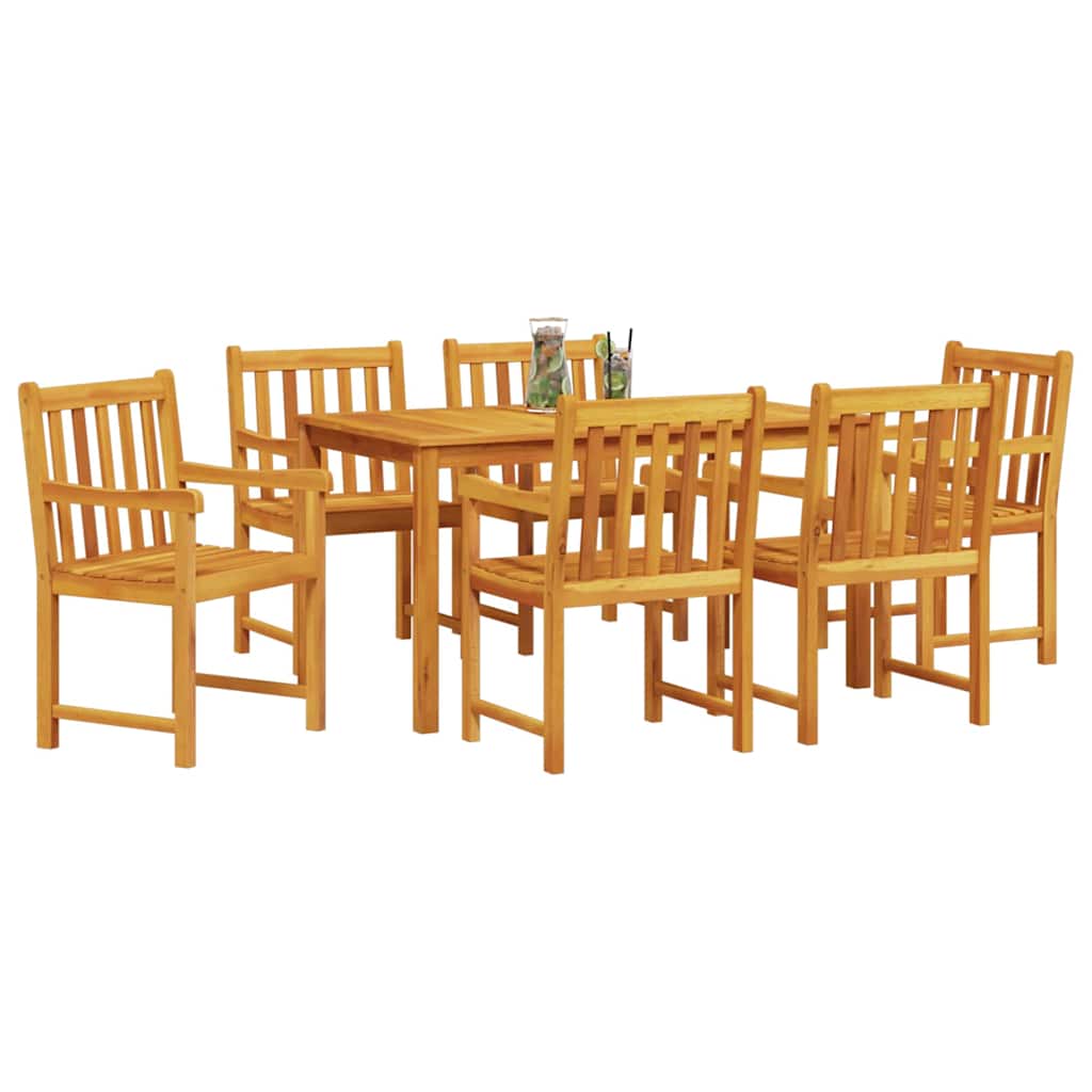 Tuin eettafelset 7 pcs Bruin Massief Acaciahout is nu te koop bij PeponiXL, paradijselijk wonen!