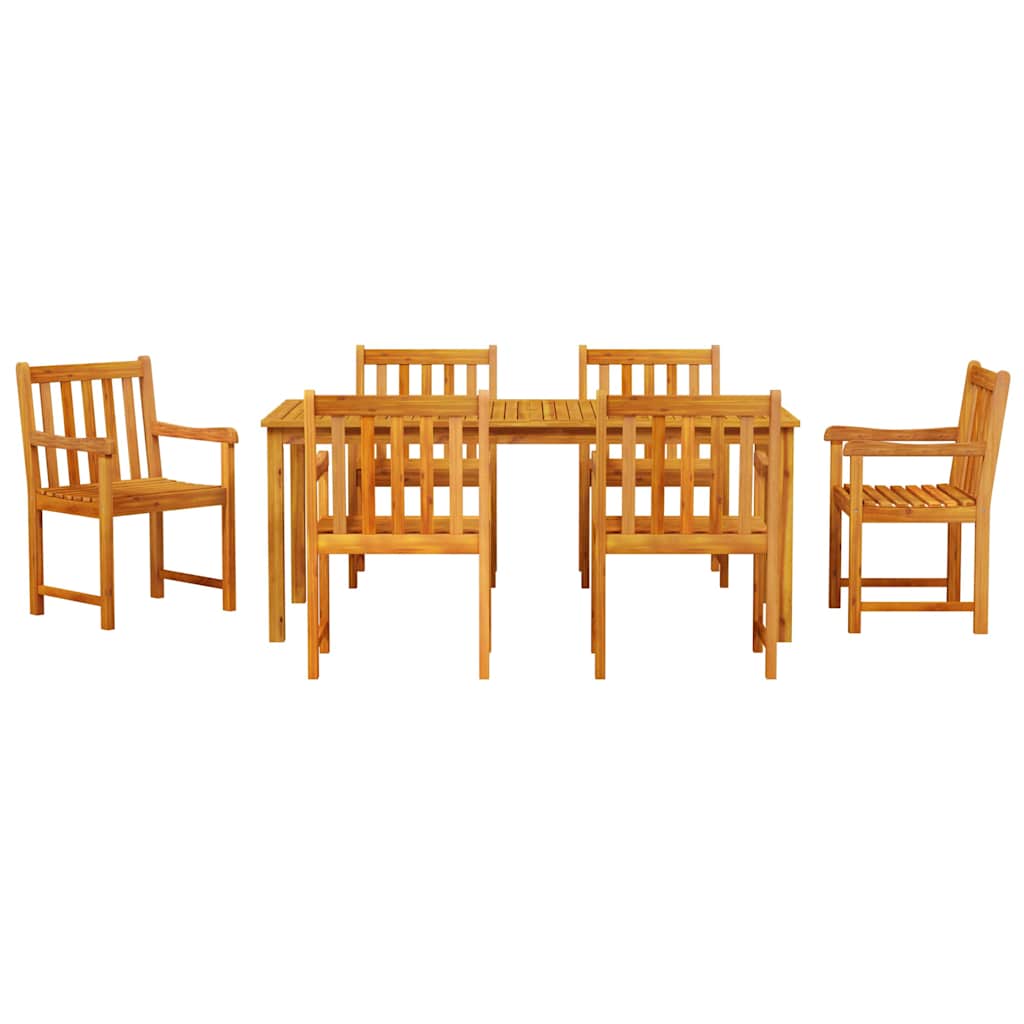 Tuin eettafelset 7 pcs Bruin Massief Acaciahout