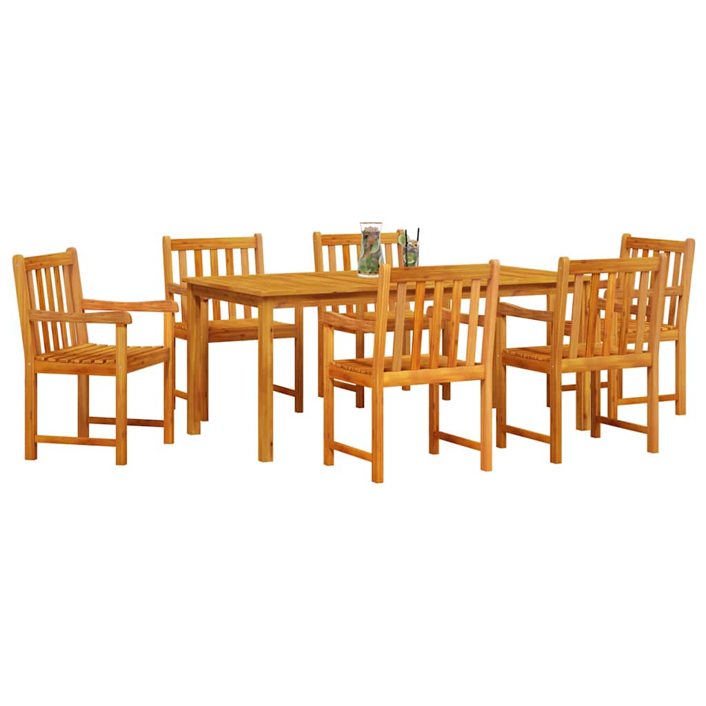 Tuin eettafelset 7 pcs Bruin Massief Acaciahout