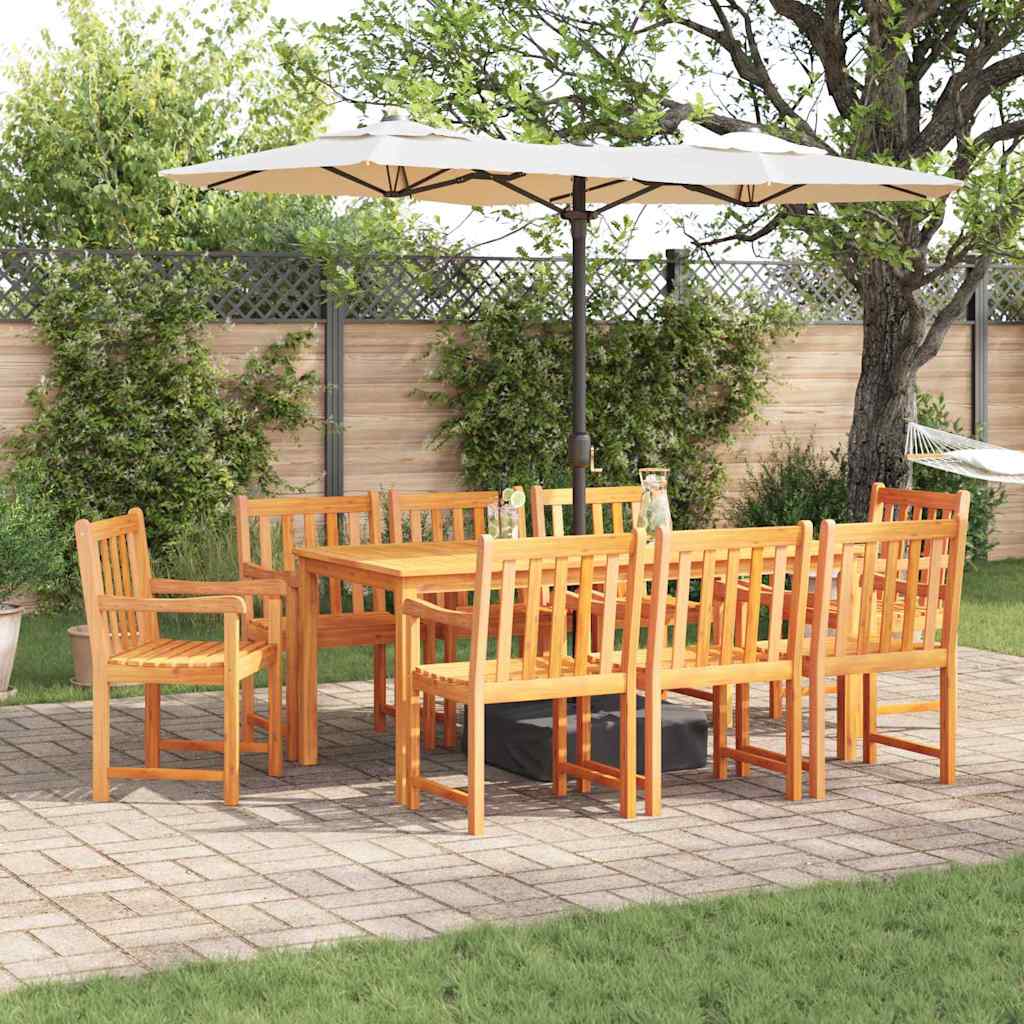 Tuin eettafelset 9 pcs Bruin Massief Acaciahout
