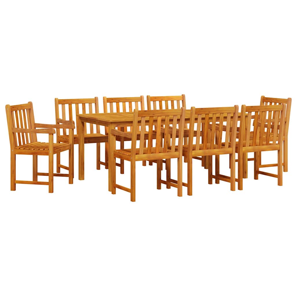 Tuin eettafelset 9 pcs Bruin Massief Acaciahout