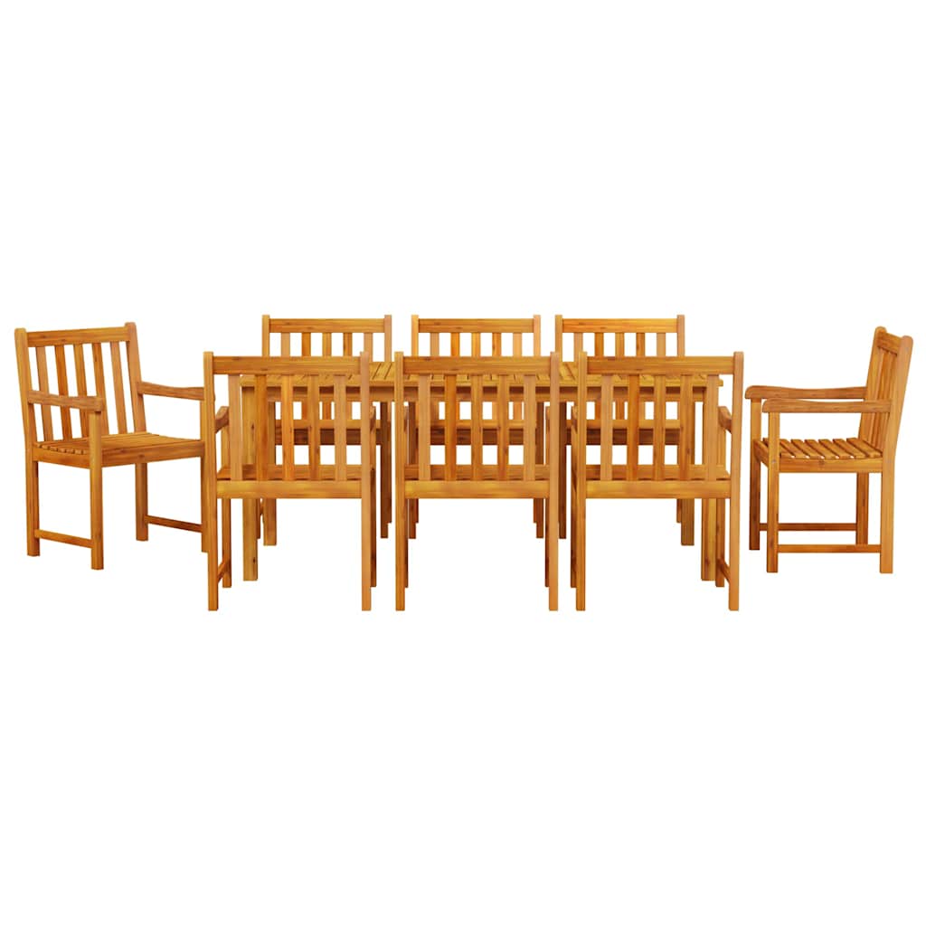 Tuin eettafelset 9 pcs Bruin Massief Acaciahout