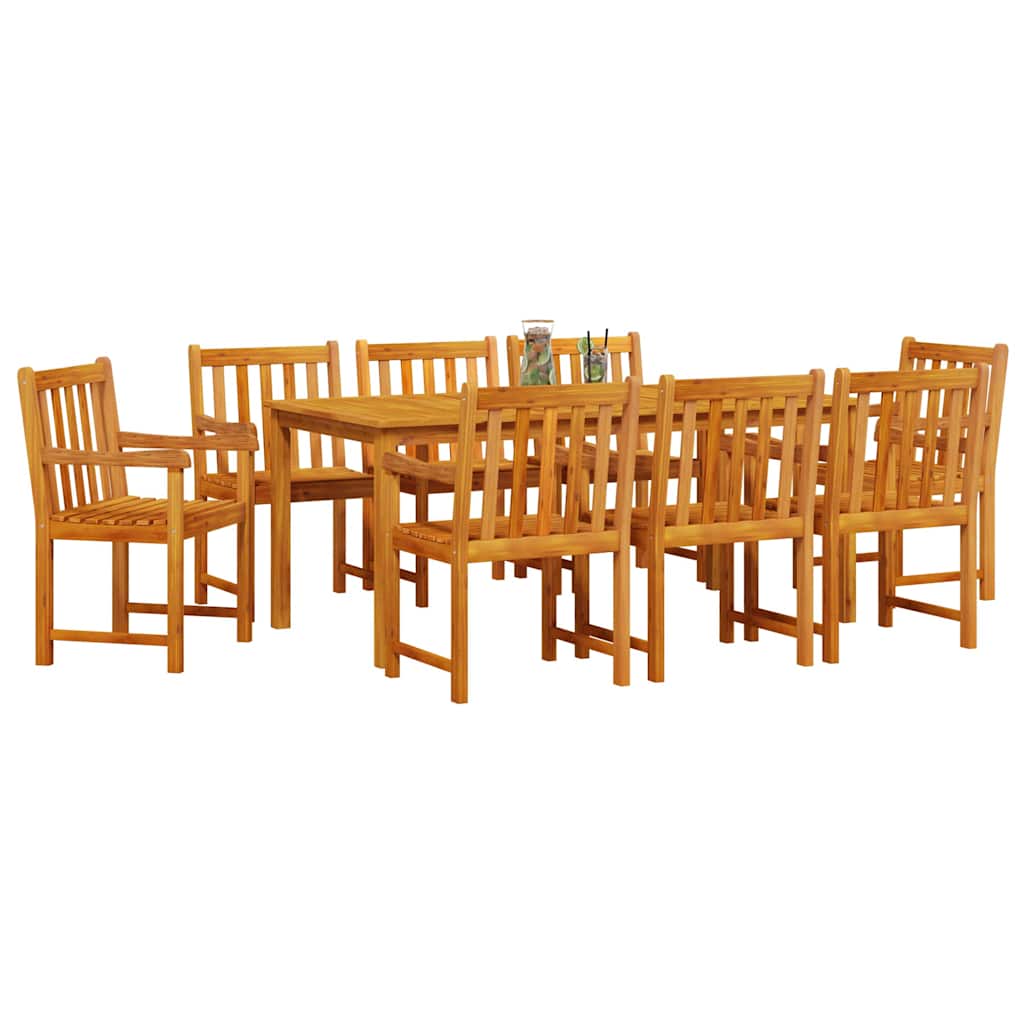 Tuin eettafelset 9 pcs Bruin Massief Acaciahout