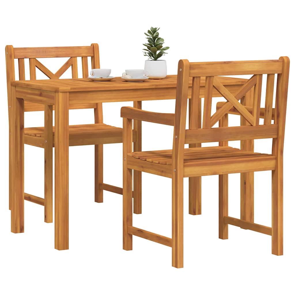 Tuin eettafelset 3 pcs Bruin Massief Acaciahout is nu te koop bij PeponiXL, paradijselijk wonen!