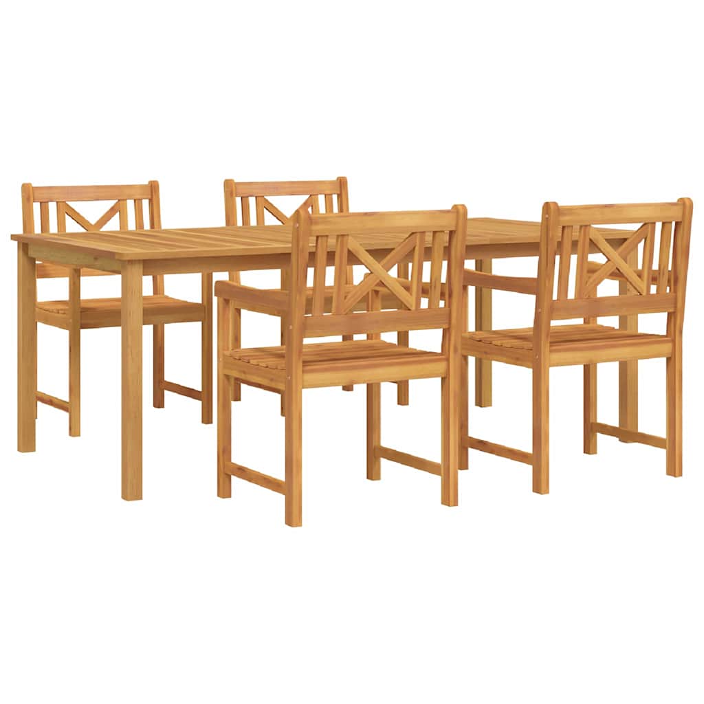 Tuin eettafelset 5 pcs Bruin Massief Acaciahout is nu te koop bij PeponiXL, paradijselijk wonen!