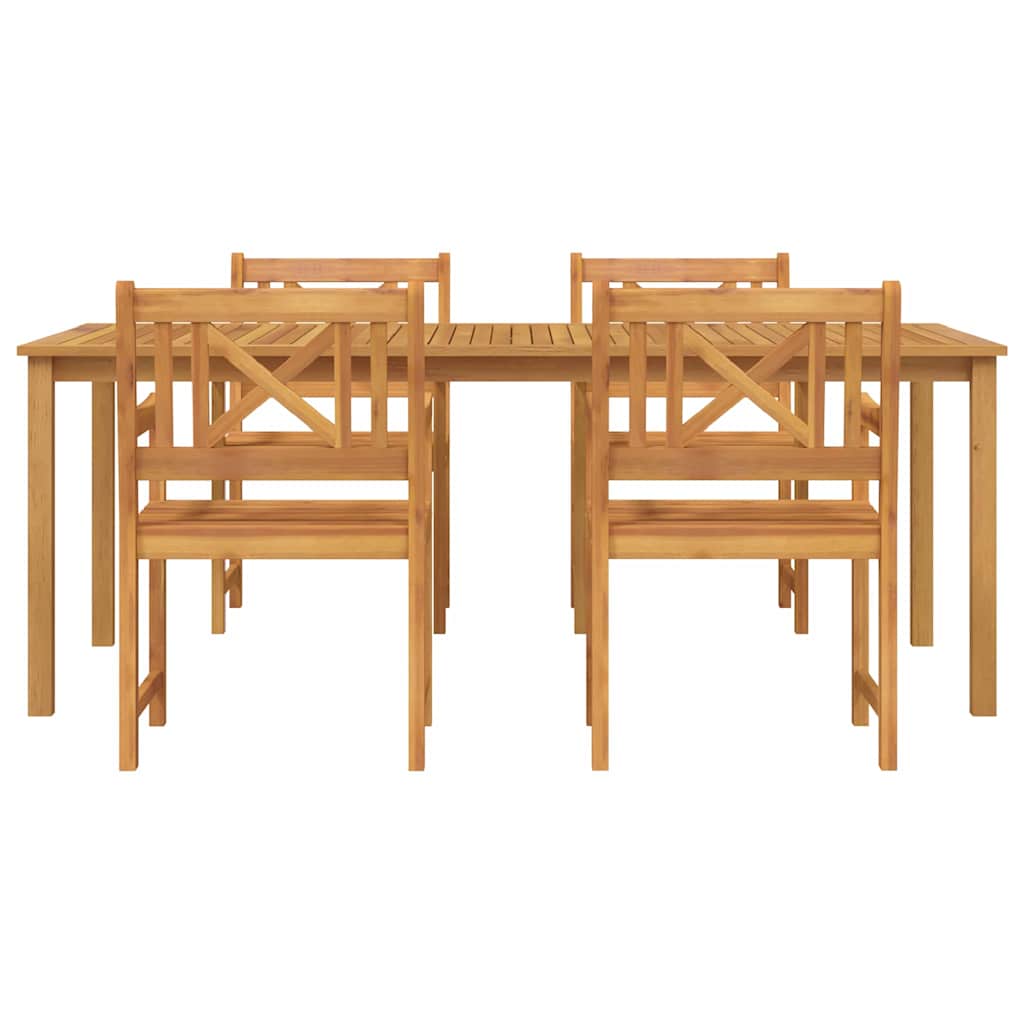 Tuin eettafelset 5 pcs Bruin Massief Acaciahout is nu te koop bij PeponiXL, paradijselijk wonen!