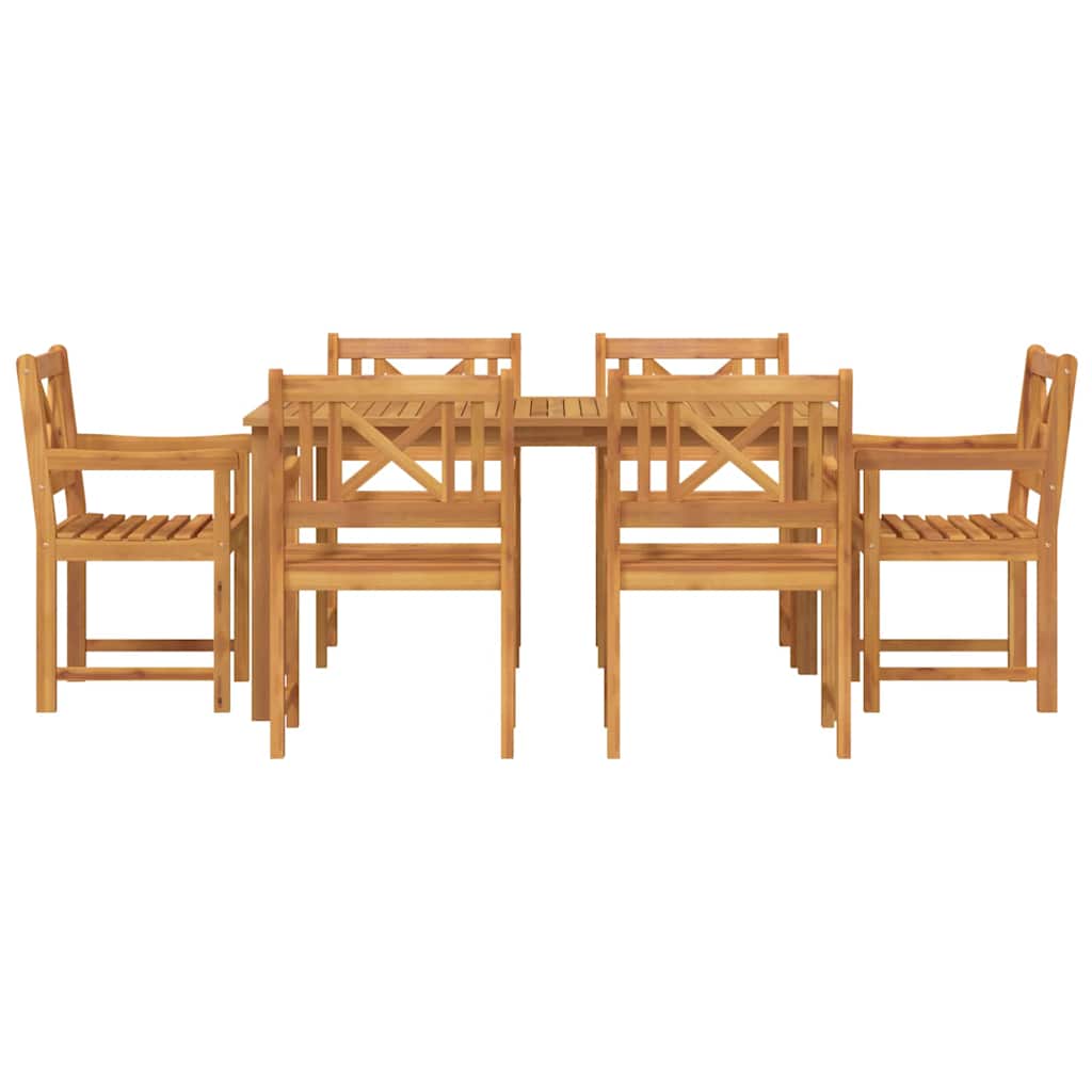 Tuin eettafelset 7 pcs Bruin Massief Acaciahout is nu te koop bij PeponiXL, paradijselijk wonen!