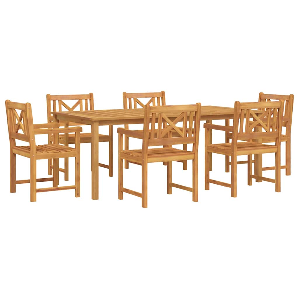 Tuin eettafelset 7 pcs Bruin Massief Acaciahout is nu te koop bij PeponiXL, paradijselijk wonen!