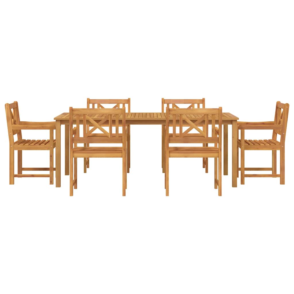 Tuin eettafelset 7 pcs Bruin Massief Acaciahout is nu te koop bij PeponiXL, paradijselijk wonen!