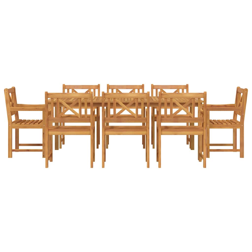 Tuin eettafelset 9 pcs Bruin Massief Acaciahout is nu te koop bij PeponiXL, paradijselijk wonen!