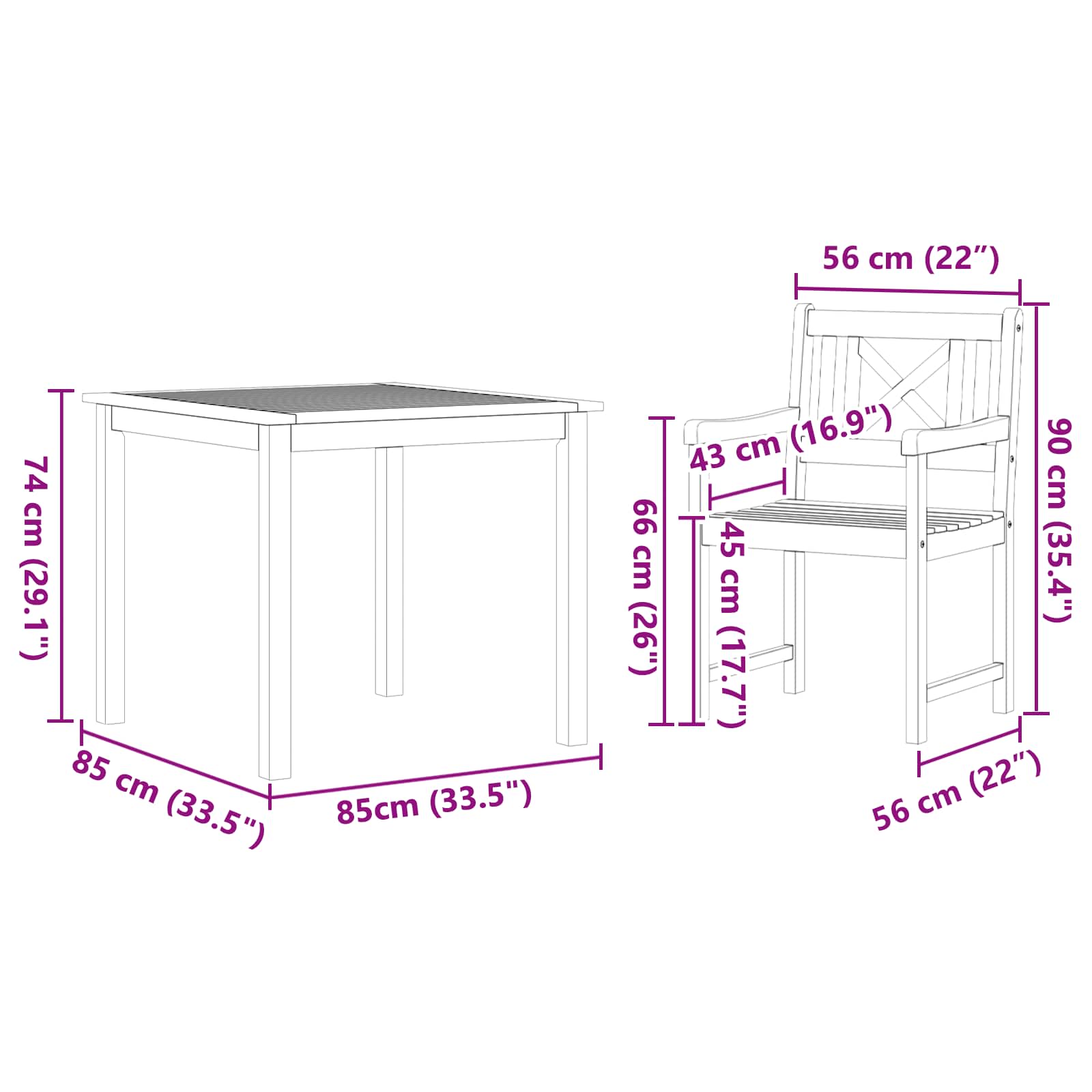 Tuin eettafelset 3 pcs Bruin Massief acaciahout is nu te koop bij PeponiXL, paradijselijk wonen!