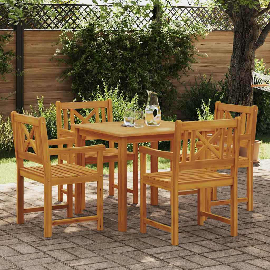 Tuin eettafelset 5 pcs Bruin Massief acaciahout is nu te koop bij PeponiXL, paradijselijk wonen!