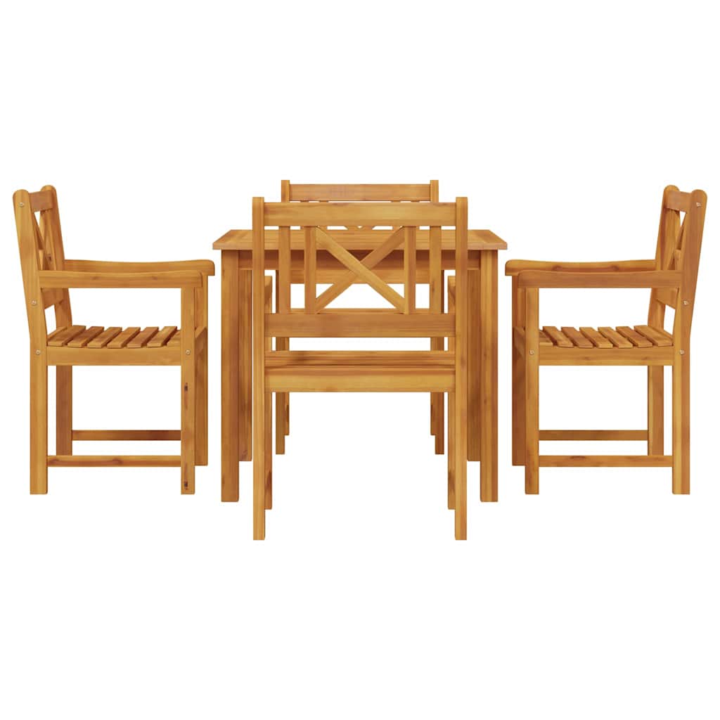 Tuin eettafelset 5 pcs Bruin Massief acaciahout is nu te koop bij PeponiXL, paradijselijk wonen!