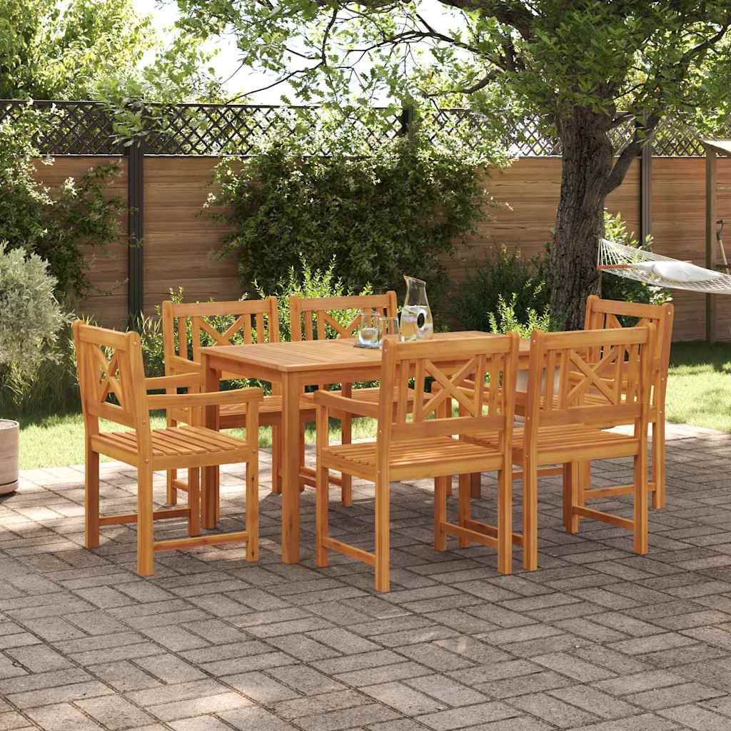 Tuin eettafelset 7 pcs Bruin Massief Acaciahout