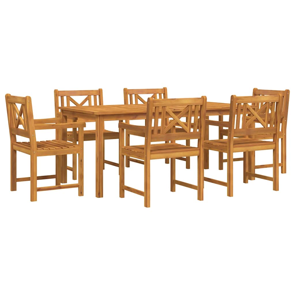 Tuin eettafelset 7 pcs Bruin Massief Acaciahout