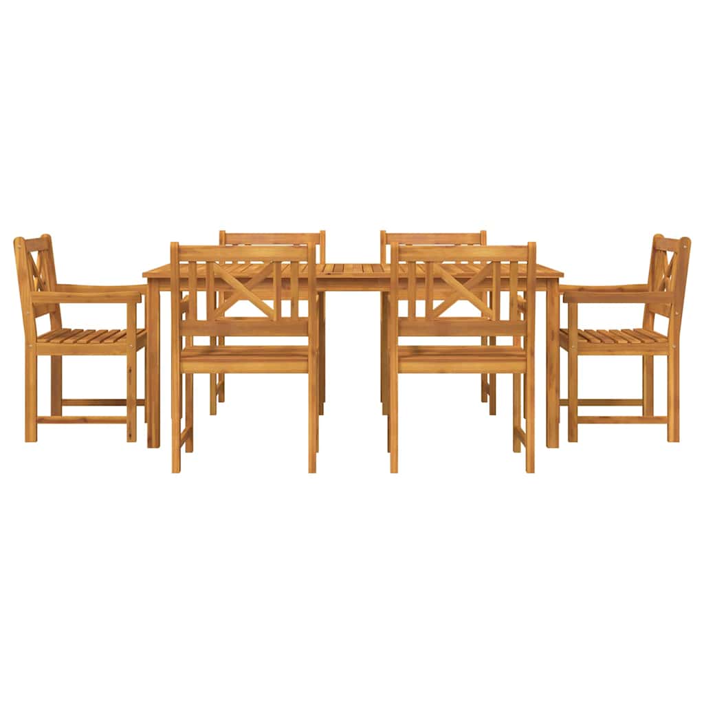 Tuin eettafelset 7 pcs Bruin Massief Acaciahout