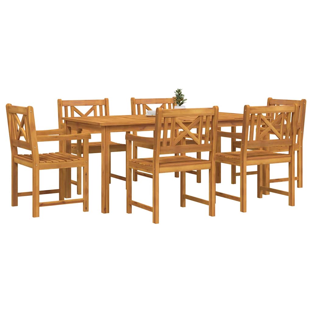 Tuin eettafelset 7 pcs Bruin Massief Acaciahout