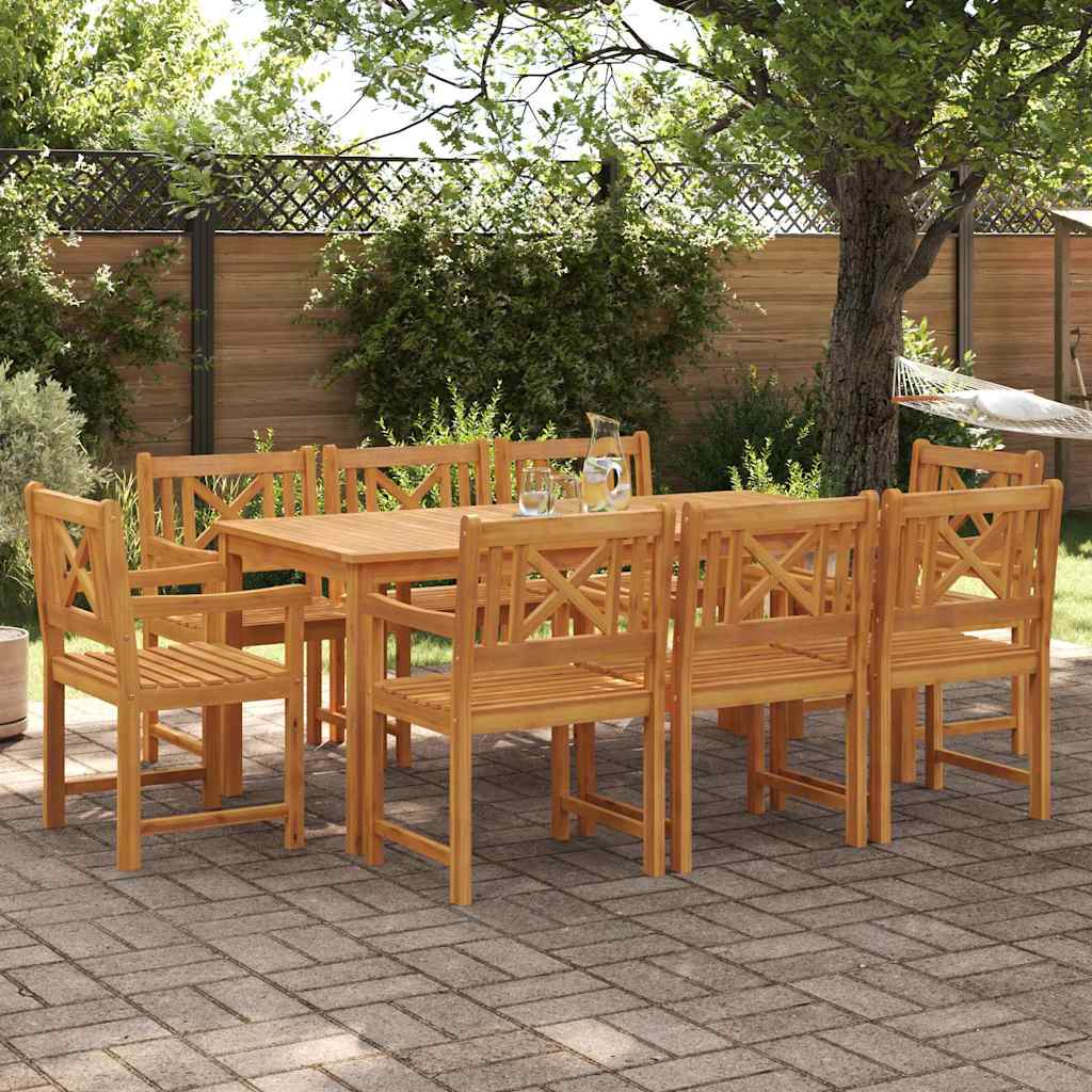 Tuin eettafelset 9 pcs Bruin Massief Acaciahout