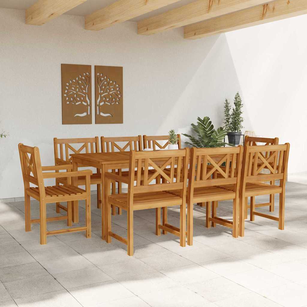 Tuin eettafelset 9 pcs Bruin Massief Acaciahout