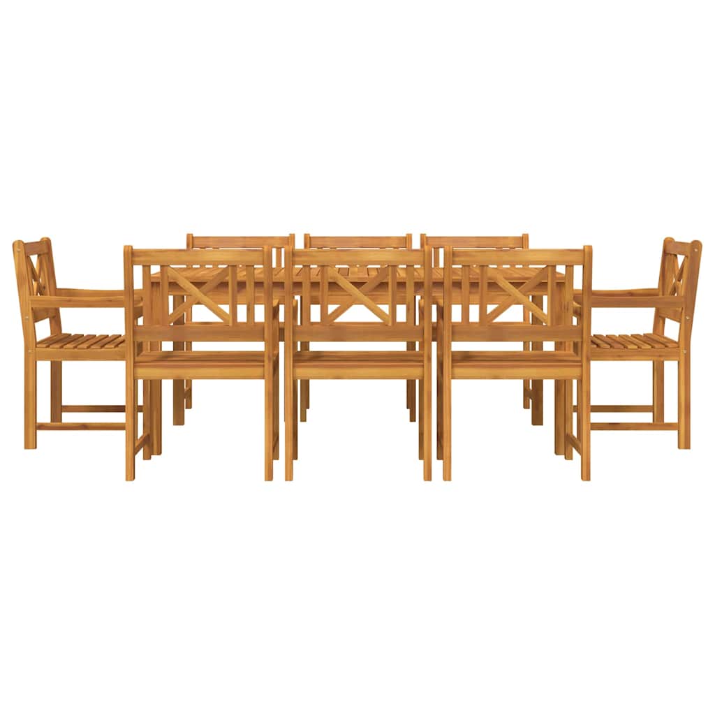 Tuin eettafelset 9 pcs Bruin Massief Acaciahout