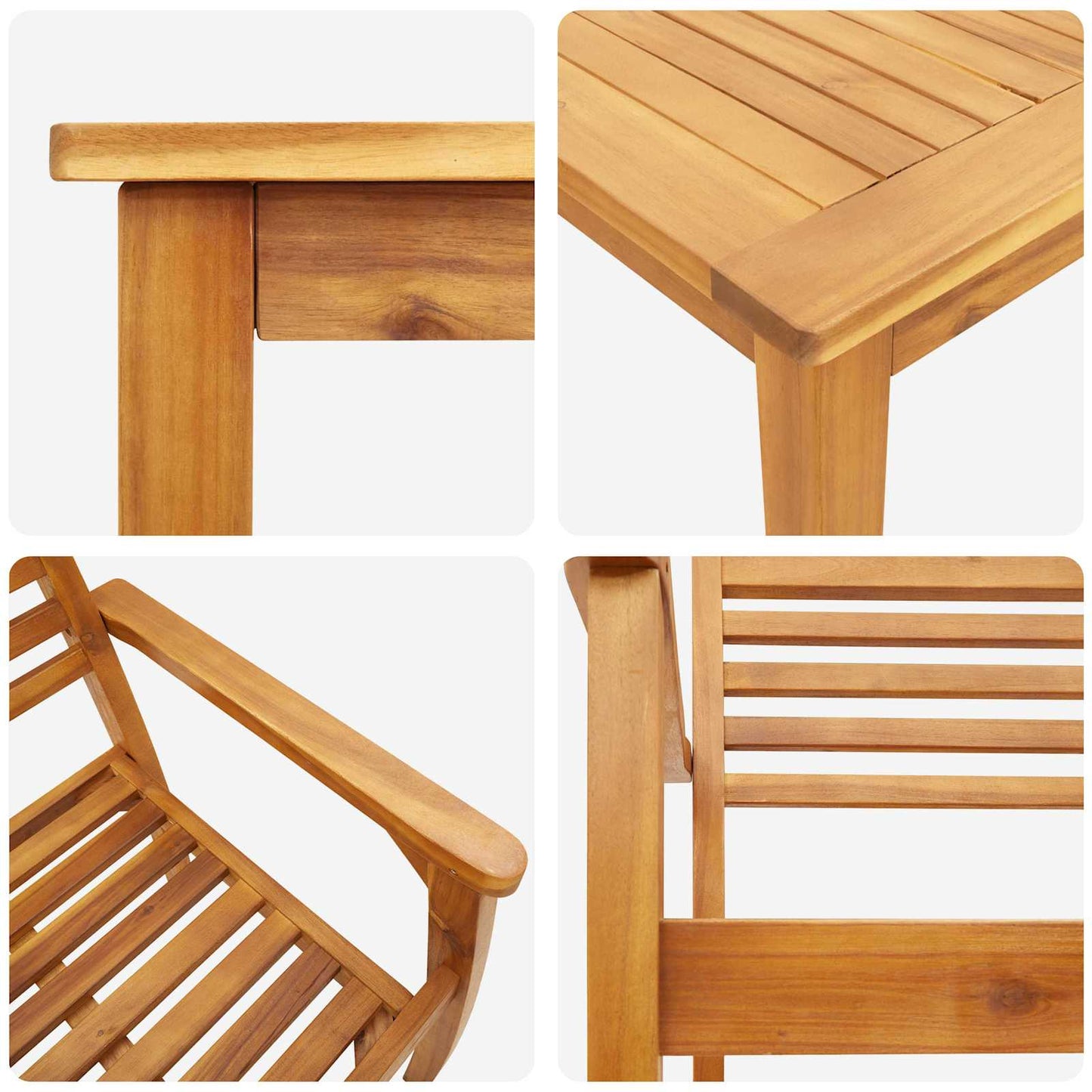 Tuin eettafelset 5 pcs Bruin Massief Acaciahout is nu te koop bij PeponiXL, paradijselijk wonen!