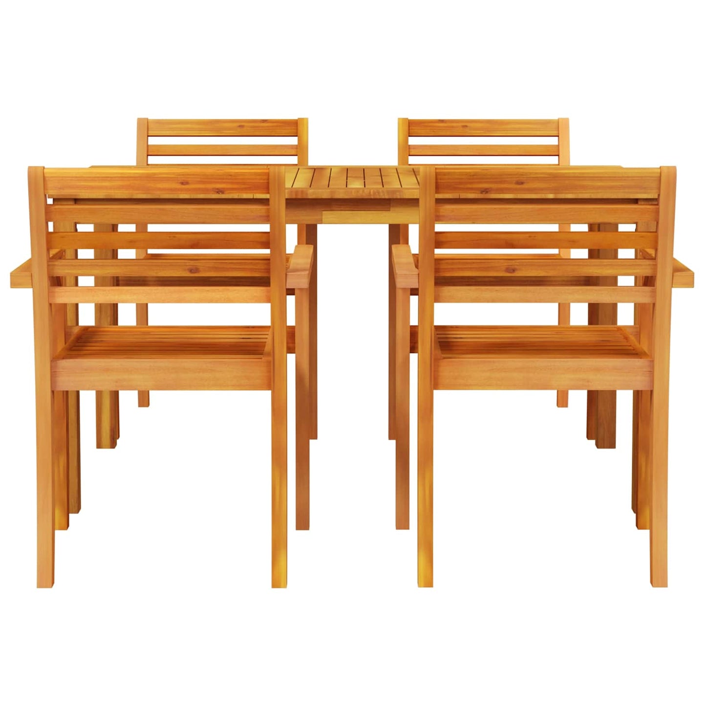 Tuin eettafelset 5 pcs Bruin Massief Acaciahout is nu te koop bij PeponiXL, paradijselijk wonen!