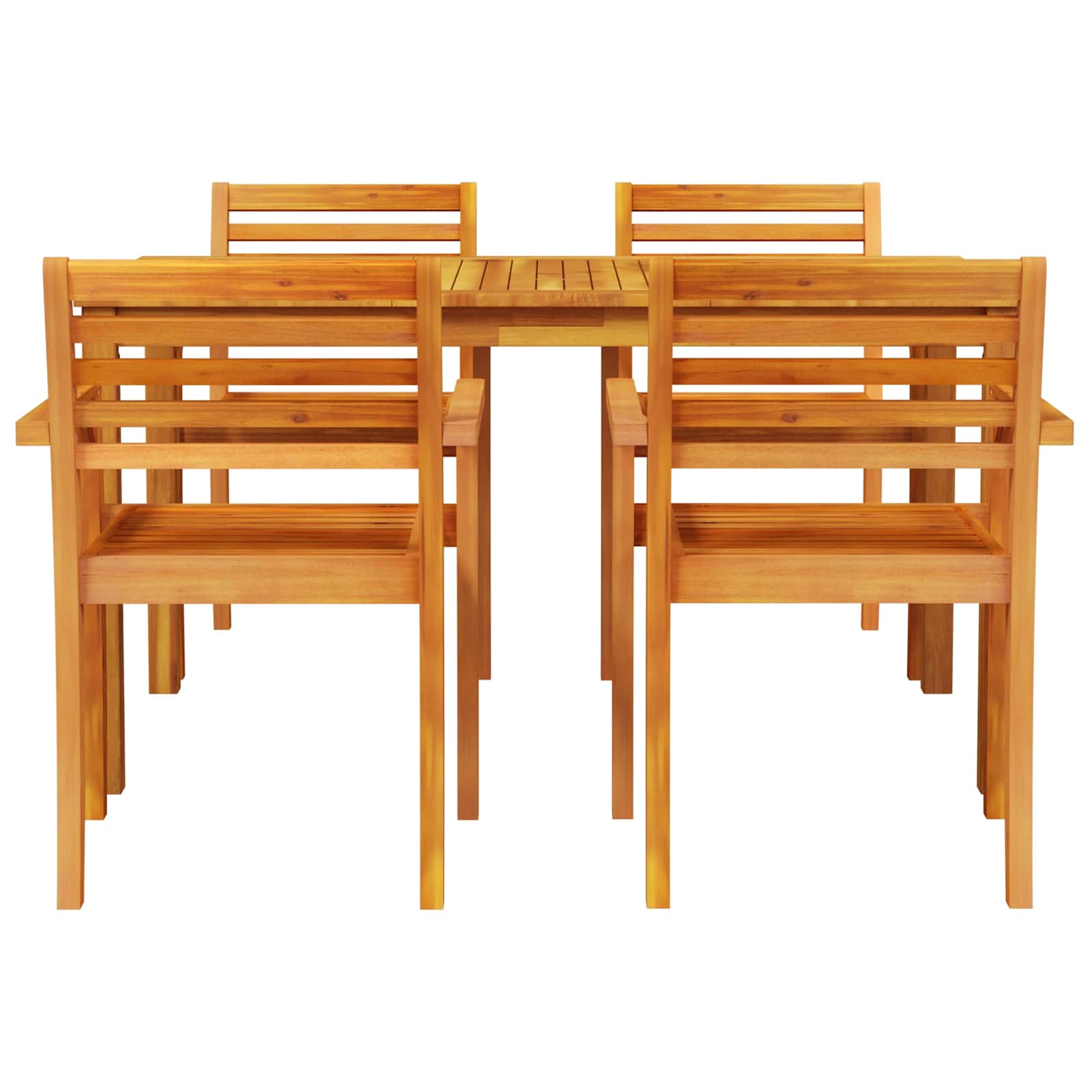 Tuin eettafelset 5 pcs Bruin Massief Acaciahout is nu te koop bij PeponiXL, paradijselijk wonen!