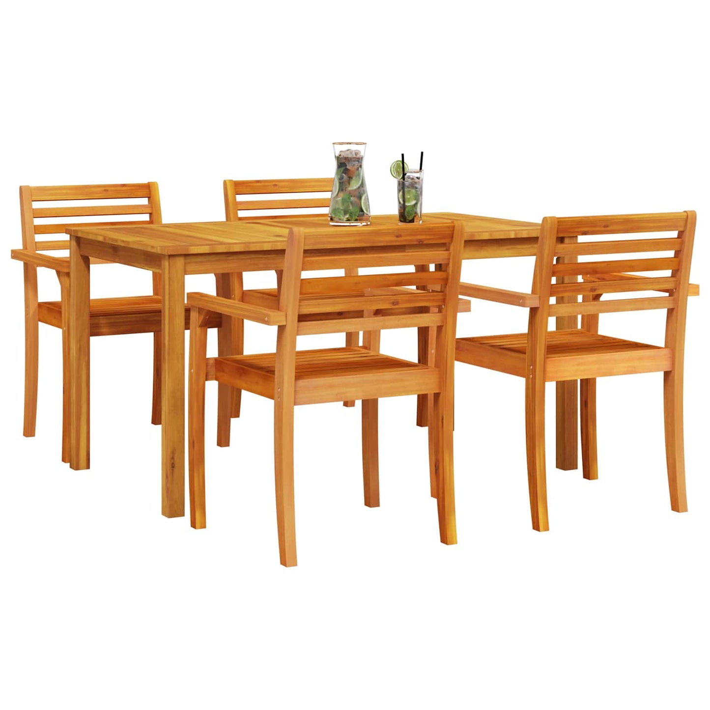 Tuin eettafelset 5 pcs Bruin Massief Acaciahout is nu te koop bij PeponiXL, paradijselijk wonen!
