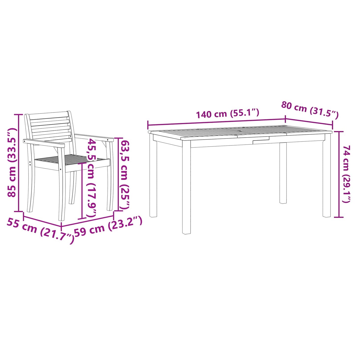 Tuin eettafelset 5 pcs Bruin Massief Acaciahout is nu te koop bij PeponiXL, paradijselijk wonen!