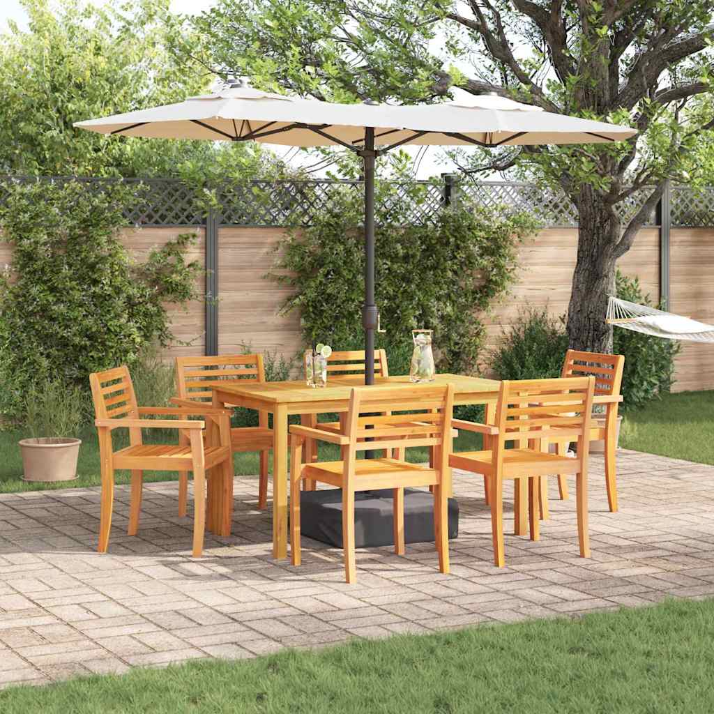Tuin eettafelset 7 pcs Bruin Massief Acaciahout is nu te koop bij PeponiXL, paradijselijk wonen!
