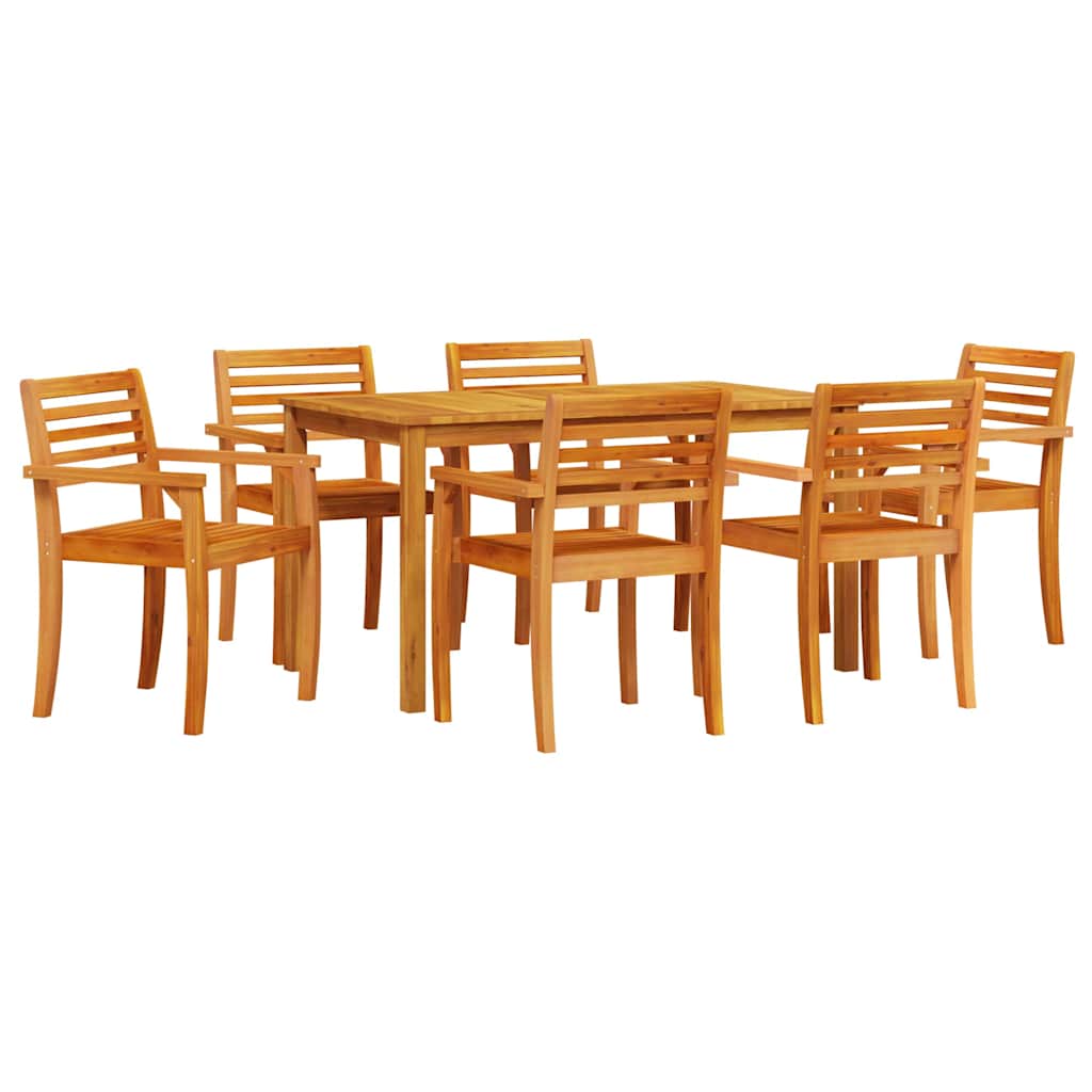 Tuin eettafelset 7 pcs Bruin Massief Acaciahout is nu te koop bij PeponiXL, paradijselijk wonen!