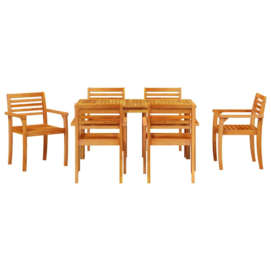 Tuin eettafelset 7 pcs Bruin Massief Acaciahout is nu te koop bij PeponiXL, paradijselijk wonen!