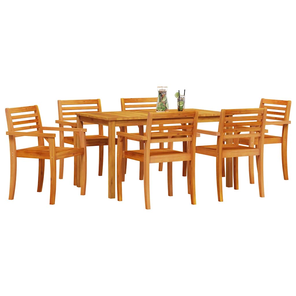 Tuin eettafelset 7 pcs Bruin Massief Acaciahout is nu te koop bij PeponiXL, paradijselijk wonen!