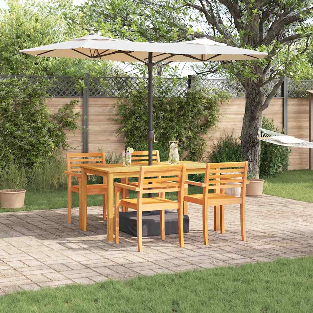 Tuin eettafelset 5 pcs Bruin Massief Acaciahout is nu te koop bij PeponiXL, paradijselijk wonen!